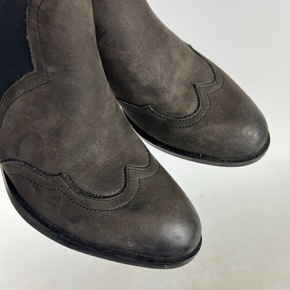 bussola Chelsea Boots Womens 6.5 Gray Suede Detailing Elastic Block-Heel Western - Picture 9 of 12